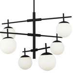 Caelia Chandelier - Matte Black / Opal White