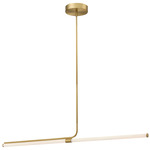Corvette Linear Pendant - Aged Brass / White