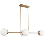 Dayana Linear Pendant - Aged Brass / Opal White