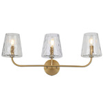 Eleanor Bathroom Vanity Light - Aged Brass / Clear Hammered Glass