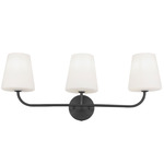 Eleanor Bathroom Vanity Light - Matte Black / Opal White