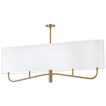 Eleanor Linear Chandelier - Aged Brass / White