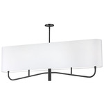 Eleanor Linear Chandelier - Matte Black / White