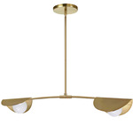Emma Linear Pendant - Aged Brass / Opal White