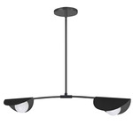 Emma Linear Pendant - Matte Black / Matte Black / Opal White