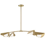 Emma Linear Pendant - Aged Brass / Opal White