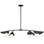 Emma Linear Pendant - Matte Black / Matte Black / Opal White