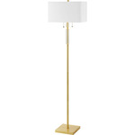 Fernanda Floor Lamp - Aged Brass / White