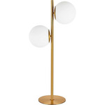 Folgar Stem Table Lamp - Aged Brass / Opal White