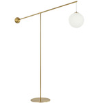 Holly Floor Lamp - Aged Brass / Opal White