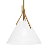 Nicole Pendant - Aged Brass / White