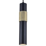 Passwell Pendant - Matte Black / Aged Brass