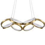 Philo Round Chandelier - Aged Brass / White