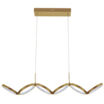 Philo Linear Pendant - Aged Brass / White