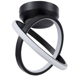 Philo Semi Flush Ceiling Light - Matte Black / White