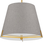 Preston Dual Mount Tapered Pendant - Aged Brass / Gray