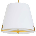 Preston Dual Mount Tapered Pendant - Aged Brass / White