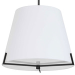 Preston Dual Mount Tapered Pendant - Matte Black / White