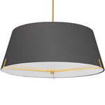 Preston Dual Mount Tapered Pendant - Aged Brass / Black