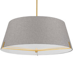 Preston Dual Mount Tapered Pendant - Aged Brass / Gray
