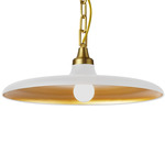 Quentin Disc Pendant - Aged Brass / Matte White
