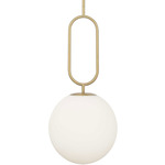 Simone Pendant - Aged Brass / Opal White