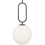 Simone Pendant - Matte Black / Opal White