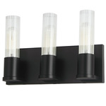 Tube Bathroom Vanity Light - Matte Black / Clear