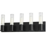 Tube Bathroom Vanity Light - Matte Black / Clear