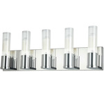 Tube Bathroom Vanity Light - Polished Chrome / Clear
