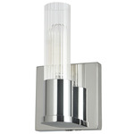 Tube Wall Sconce - Polished Chrome / Clear