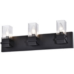 Veronica Bathroom Vanity Light - Matte Black / Clear