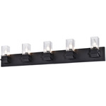 Veronica Bathroom Vanity Light - Matte Black / Clear