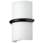 Wallace Wall Sconce - Matte Black / Opal White