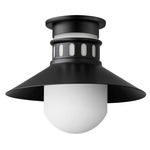 Admiralty Outdoor Semi Flush Ceiling Light - Black / White