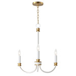 Charlton Chandelier - Weathered White / Gold Leaf