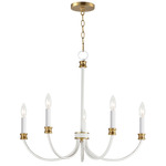 Charlton Chandelier - Weathered White / Gold Leaf