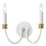 Charlton Wall Sconce - Weathered White / Gold Leaf