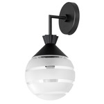 Copacabana Globe Outdoor Wall Light - Black / Clear / Frosted