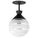 Copacabana Outdoor Semi Flush / Pendant - Black / Clear / Frosted