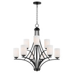 Deven Chandelier - Black / Satin White