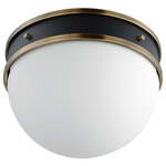 Duke Ceiling Light Fixture - Black / Weathered Brass / Satin White