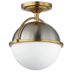 Duke Semi Flush Ceiling Light - Satin Nickel / Satin Brass / Satin White