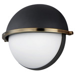 Duke Half Wall Sconce - Black / Weathered Brass / Satin White