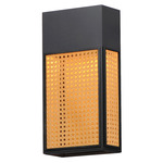 Lattice Dark Sky Outdoor Wall Light - Black / Rattan