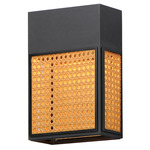 Lattice Dark Sky Outdoor Wall Light - Black / Rattan