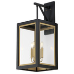 Neoclass Outdoor Black Wall Light - Black / Gold / Clear