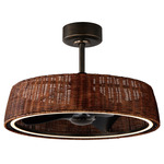 Tulum Outdoor Wifi Fandelight - Dark Bronze / Dark Rattan