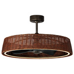 Tulum Outdoor Wifi Fandelight - Dark Bronze / Dark Rattan