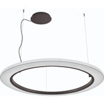 Roda Pendant - Brown / White Translucent Ribbon